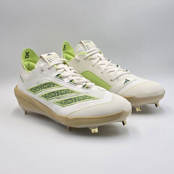 Adidas Adizero Impact MHA Men’s Sz 9 Baseball Cleats JQ8233 White Pulse Lime main image 6